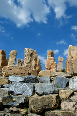 Orange rock garden with beautiful blue sky