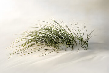 A minimal, floating seagrass against a sandy backdrop.


