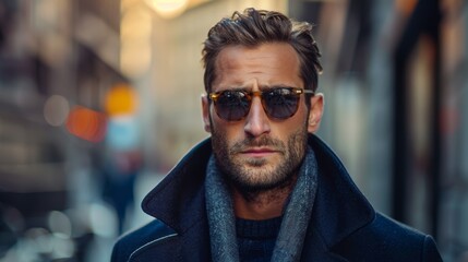 Fototapeta premium Fashion Forward Man with Sunglasses