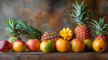 Mangoes and Pineapple Summer Still Life