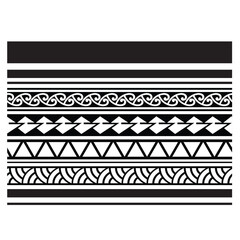 Polynesian tattoo tribal band design. Samoan tattoo tribal ornament border.
 Decorative seamless pattern.