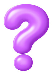Naklejka premium 3D Question mark png symbol sticker, purple balloon texture, transparent background