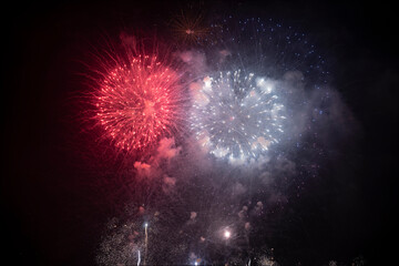 fireworks in the night sky