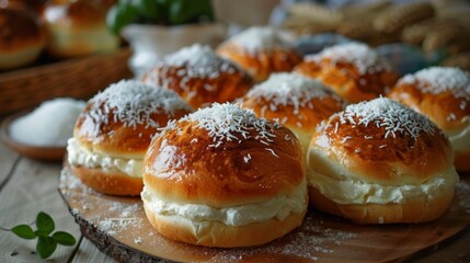 Freshly Baked Buns with Cream Cheese