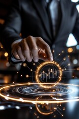 A professional manager and developers in a meeting room, discussing the ideal project outcome with visual aids and charts