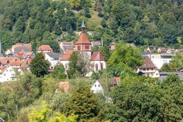  view to village Bad Liebenzell in the black forest in Germany