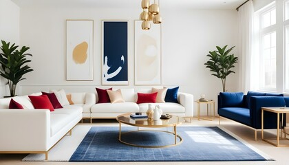 Photo interior modern design room 3d illustration