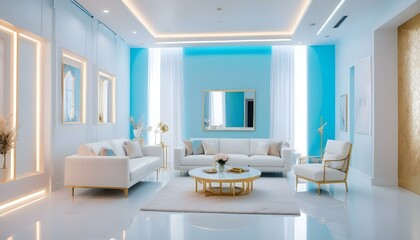 Photo interior modern design room 3d illustration