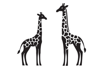 Naklejka premium Clean Black Giraffe Silhouette Simple Vector Art