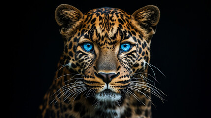 Fototapeta premium portrait of a leopard blue eye
