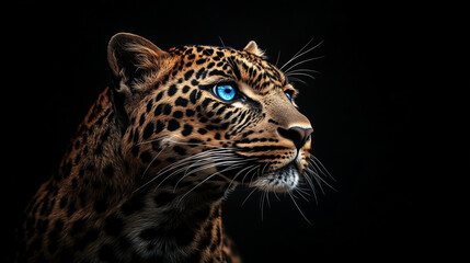 Fototapeta premium portrait of a leopard blue eye
