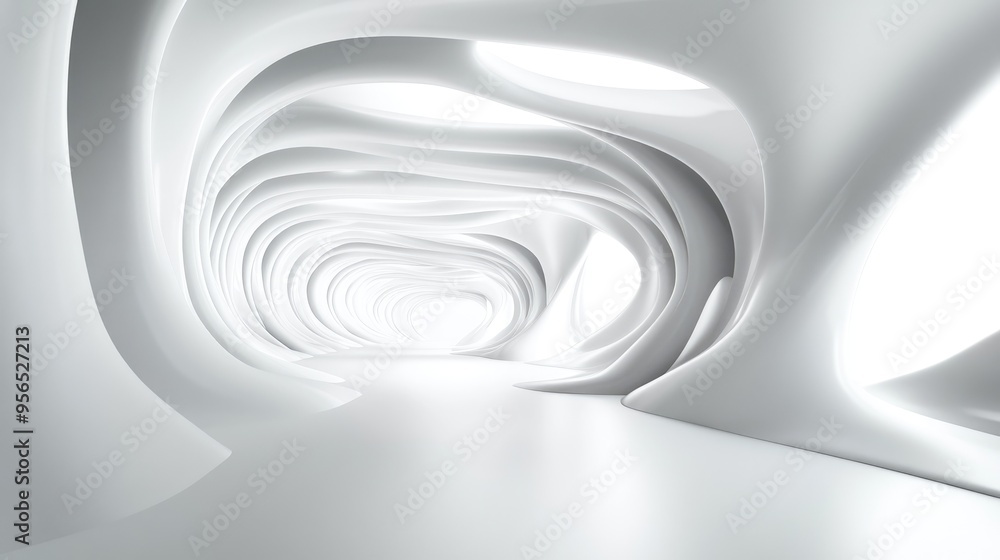 Aufkleber abstract modern white architectural background in 3d rendering