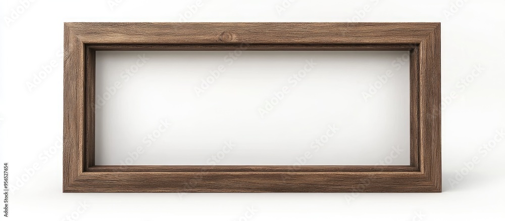 Poster 3d rendering of a wood frame isolated on a white background with a clipping path