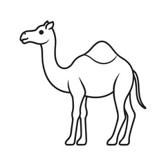 Elegant Desert Camels Silhouette Vector Art.