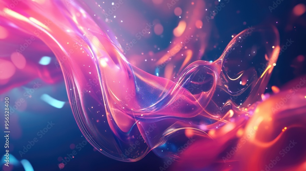 Poster Abstract background featuring animated magical lines in a 3D cartoon style