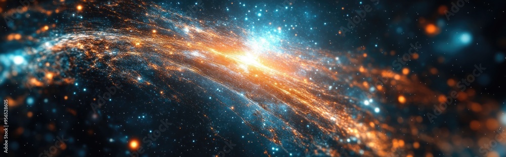 Poster Infinite space background in 3D cartoon rendering Abstract futuristic wallpaper 3D render cosmos backdrop Hyperspace universe Suitable for projects in business science education technology and web
