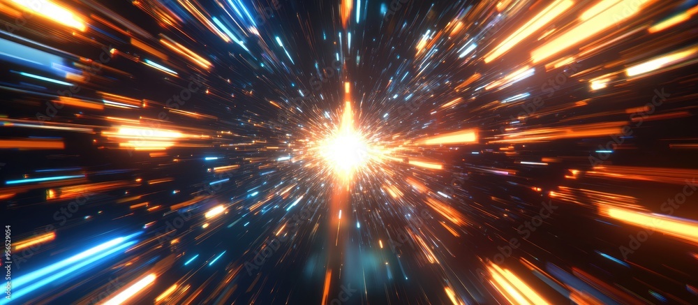 Aufkleber space travelling the speed of light in 3d cartoon rendering