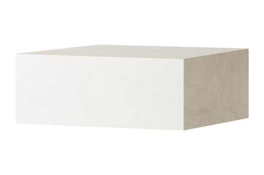 Square beige podium png sticker, 3D product display stand, transparent background