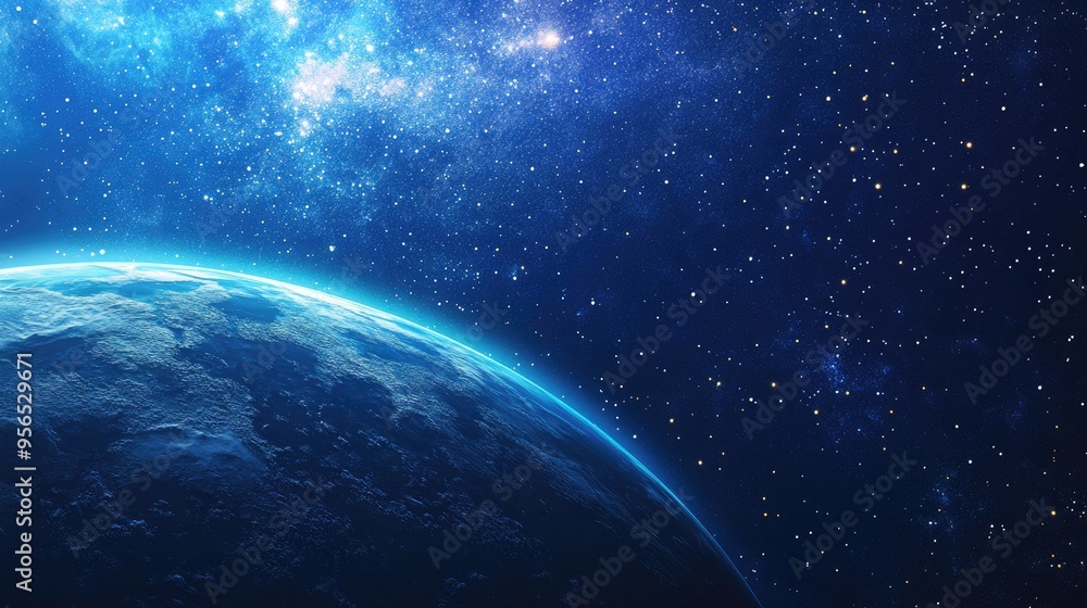 Poster night sky and milky way depicted in a 3d cartoon rendering showcasing a beautiful starry outer space