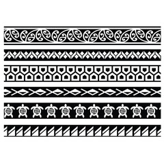 Polynesian tattoo tribal band design. Samoan tattoo tribal ornament border.
 Decorative seamless pattern.