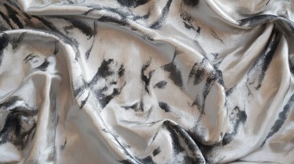 Obraz premium Textured Grunge Fabric Metallic Elegance Dress Platinum Crafted Garment Soft Tie Dye Design Abstract Marble Aesthetic Smoky Ikat Pattern Wrinkled Grunge Design