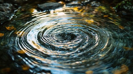 Spiral water vortex in an unoccupied area