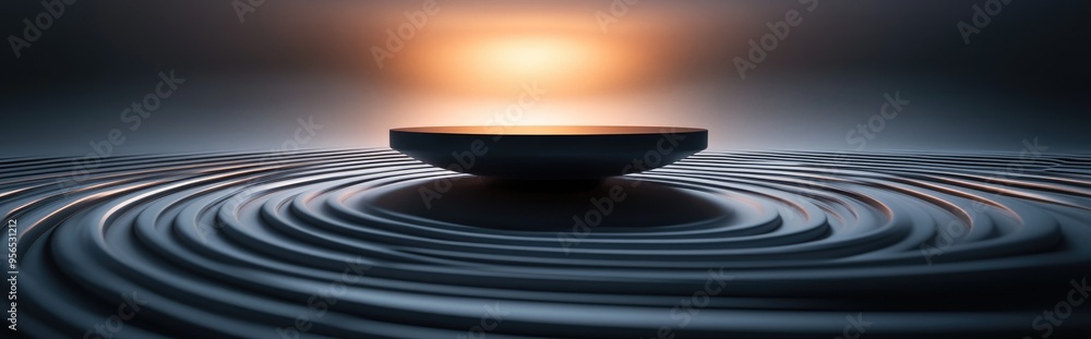 Poster abstract futuristic pedestal design suitable for banners flyers or web use 3d render
