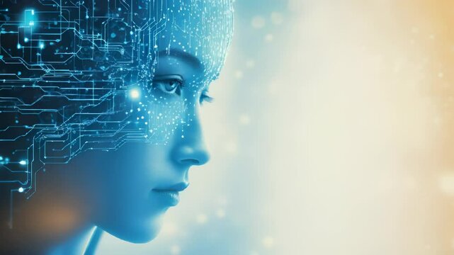 Digital Future Concept with AI and Technology Elements
