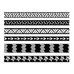 Polynesian tattoo tribal band design. Samoan tattoo tribal ornament border.
 Decorative seamless pattern.