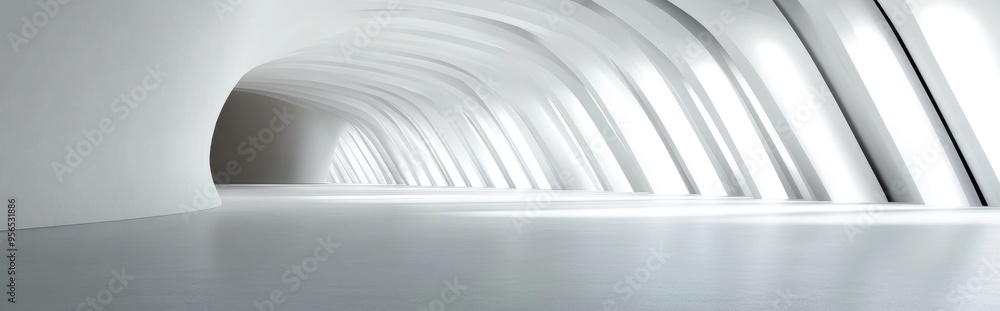 Aufkleber Abstract modern architectural background featuring a spacious empty interior 3D