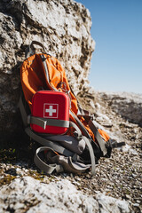 Essential Hiking Gear A durable backpack that includes a comprehensive first aid kit for your...