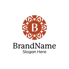 Luxury Monogram Logo Design Template with an Intricate Floral Pattern