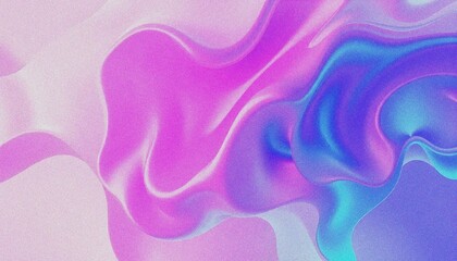 Fototapeta premium Colorful Iridescent Holographic Foil, with shiny vibrant, grainy noise effect texture abstract purple and blue fluid shapes against a light background