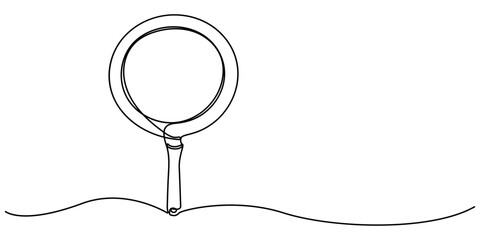 Frying Pan Continuous Line Icon, Frying Pan - Single Cooking Icon - editable stroke, Frying Pan Continuous Line Icon Web Banner, Pan Line Icon, Outline Vector Symbol Illustration, Vector illustration 