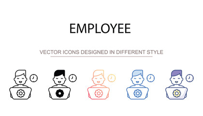 Employee icon design with white background stock illustration