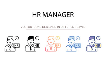 Hr manager icon design with white background stock illustration