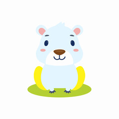 Naklejka premium Capybara Cute Small Cartoon Baby Animal Character 