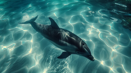 Fototapeta premium ein delfin tümmler dolphin delphin im wasser schwimmend