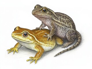 Fototapeta premium Two Frogs Illustration
