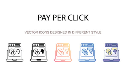 Pay per click icon design with white background stock illustration