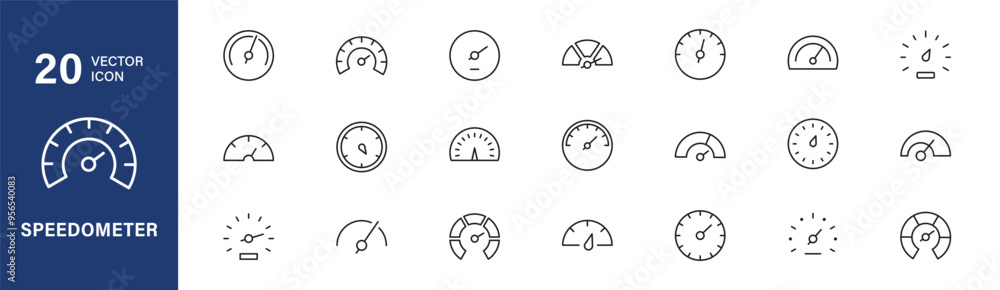 Poster speedometer icons set. speed indicator vector symbol collection. speedometer, tachometer vector sign