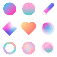 Colorful gradient elements collection transparent png