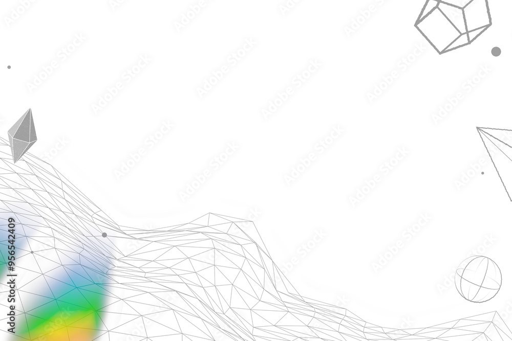 Aufkleber prism light on a gray wireframe wave background design element