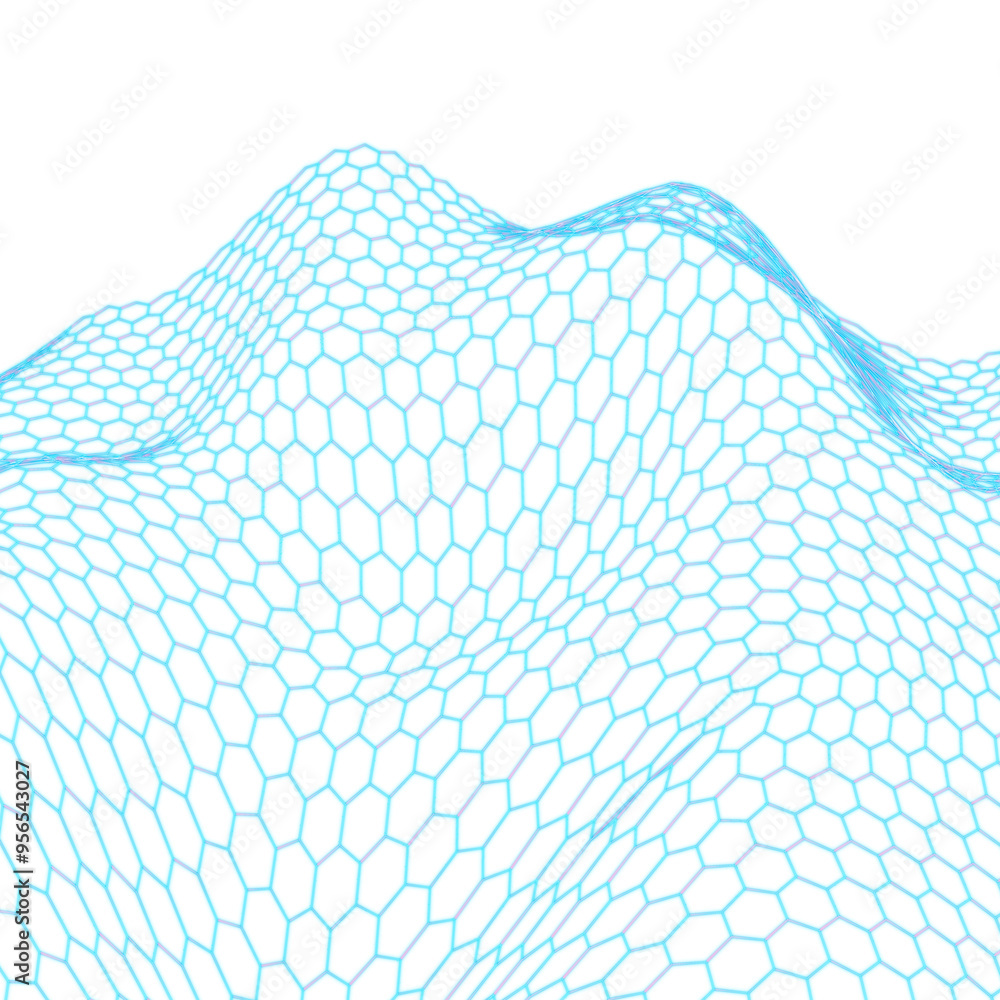 Poster blue 3d wave pattern design element