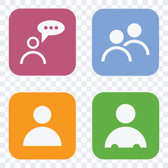 Set people icon social communication