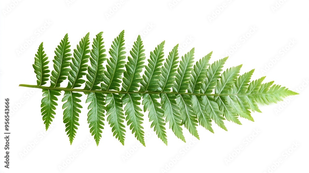 Poster fern leaf sear fern isolated on white background with clipping path : generative ai