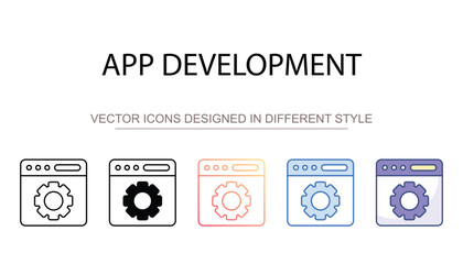 App development icon design with white background stock illustration