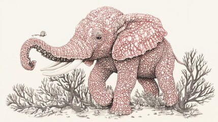 Pink Elephant Illustration