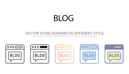 Blog icon design with white background stock illustration