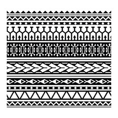 Polynesian tattoo tribal band design. Samoan tattoo tribal ornament border.
 Decorative seamless pattern.